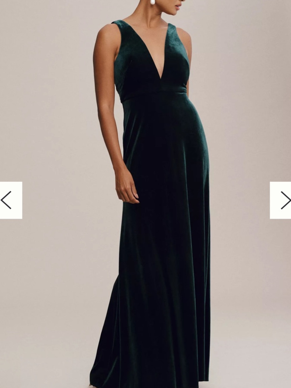 Jenny Yoo Anthropologie Logan Deep V Velvet Column Gown Dress
